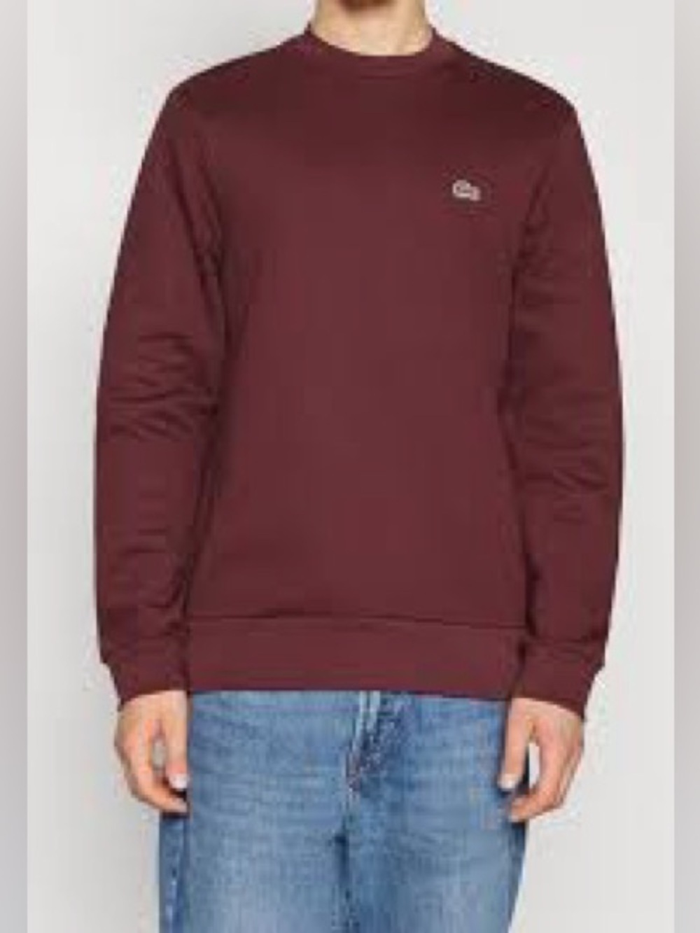 Lacoste Men's Crewneck Sweater in Deep Wine